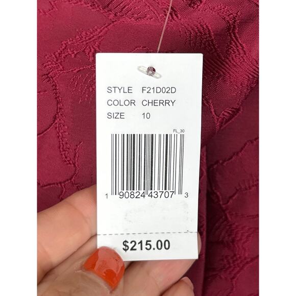 Sachin & Babi womens 10 burgundy Floral Jacquard Fit Flare Formal Mini Dress NWT - Picture 6 of 9